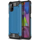 Kilifone - Samsung Uyumlu Galaxy M51 - Kılıf Çift Katman Zırh Tank Crash Military Kapak - Mavi