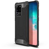 Kilifone - Samsung Uyumlu Galaxy S20 Ultra - Kılıf Çift Katman Zırh Tank Crash Military Kapak - Siyah