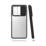 Kilifone - Xiaomi Uyumlu Mi 10t Pro 5g - Kılıf Slayt Sürgülü Arkası Buzlu Lensi Kapak - Siyah