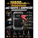 Kılıforyum 19800 Mah Akü Takviye ve Dijital Hava Kompresörü 4’ü 1 Arada Araç Acil Yardım Cihazı - 19800MAH