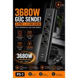 Kılıforyum Ps-1 4'lü Akım Korumalı Priz 3680W 2 USB + 2 Type-C Çıkışlı Topraklamalı Çoklu Priz - KLF-PS-1