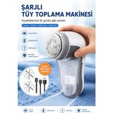 Kılıforyum Şarjlı Tüy Toplama Makinesi 1200MAH USB Şarjlı Kumaş Tiftik Temizleyici Kazak Koltuk Battaniye Için