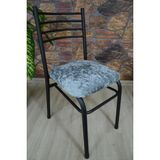 Kılıfteks 4 Adet Demir Sandalye Kılıfı Kadife Kumaş - 45 x 45 cm - Gri