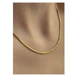 KİLİGİSTANBUL 45 Cm Ince Italyan&yıldız Plaka Gold Renk Çelik Kolye