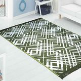 Kilim 100x150 cm Yeşil Beyaz