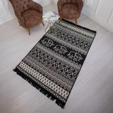 Kilim 120x180 cm Siyah Beyaz