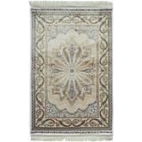 Kilim Co. Klasik Desenli Bambu Salon Antre Yatak Odası Mutfak Halısı - Krem - 80 x 125 cm