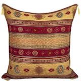 Kilim Desen (70cmx70cm) Şönil Kumaş Püsküllü Kare Ev Bahçe Minder Kılıfı NO13