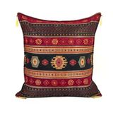 Kilim Desen (70cmx70cm) Şönil Kumaş Püsküllü Kare Ev Bahçe Minder Kılıfı NO8