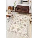 Kilim Desen Baskılı Kaymaz Yıkanabilir Salon Oturma Odası Mutfak Antre Balkon Halısı Yolluk 200 X 300 Cm Bej