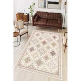 Kilim Desen Baskılı Kaymaz Yıkanabilir Salon Oturma Odası Mutfak Antre Balkon Halısı Yolluk 80 X 150 Cm Bej