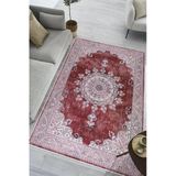 Kilim Desenli Baskılı Kaymaz Yıkanabilir Salon Oturma Odası Mutfak Antre Halısı Yolluk 200 X 400 Cm Bordo
