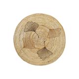 kilim home Floral Desenli Örgü Yuvarlak Natural Çift Taraflı Halı Boho 907