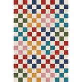 Kilim Home Modern Dekorasyon Için Renkli Damalı Salon ve Çocuk Odası Pamuk Taban Halısı MARS530 - Krem - 50 x 80 cm
