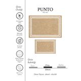 kilim home Punto Jüt Görünümlü Beyaz Çizgi Dijital Baskı Yıkanan Kaymaz İkili Banyo Paspas Takımı 40x60 60x100