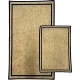 Kilim Home Punto Jüt Görünümlü Siyah Çizgi Dijital Baskı Yıkanan Kaymaz Ikili Banyo Paspas Takımı 40X60 60X100 - Renkli