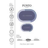kilim home Punto Kaymaz Modern Oval Şık Mavi Tonlar, Yumuşak ve Yıkanan İkili Banyo Paspas Takımı, 40x60 60x100