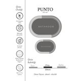 kilim home Punto Kaymaz Oval Açık Gri & Gri Tonları, Yumuşak ve Yıkanan İkili Banyo Paspas Takımı 40x60 60x100