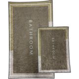 Kilim Home Punto Kaymaz Tabanlı Bej & Kahve Tonları, Yumuşak Ikili Banyo Paspas Takımı 40X60 60X100 - Renkli