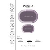 kilim home Punto Kaymaz Tabanlı Oval Lila & Mor Tonları, Yumuşak İkili Banyo Paspas Takımı 40x60 60x100