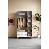 Kilim Mobilya Bohera Plus Beyaz Aynalı Üç Kapaklı Dolap MDF Malzemeden Modern Tasarımlı