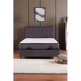 Kilim Mobilya Royal Plus Sandıklı Baza Başlık Paket Yaylı Pedli Yatak Seti Antrasit 180X200
