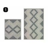 Kilim Motifli İki’li Klozet Takımı Krem & Gri