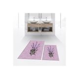Kilimsepeti Dijital Baskılı Kaymaz Taban Yıkanabilir İkili Banyo Paspas Klozet Takımı, V-KLOZET-29-PEMBE,