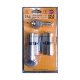 Kilit 264 Ortak Anahtarlı Tuzaklı 2'li Set (Ktbs + Ktbsm) Kilit Göbeği, Tuzaklı Silindir 2'li Set, Barel (68 Mm, Nikel) - standart
