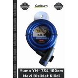 #Kilit Çelik Halat Zırhlı Güvenli Dayanıklı 12Mm Kalınlık Ym 734 150Cm Mavi Bisiklet Kilidi