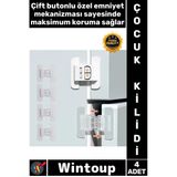 #Kilit Güvenlik Emniyet Beyaz Mobilya Kilidi 4 Adet Buzdolabı Çekmece Dolap Kapağı Çocuk Kilidi