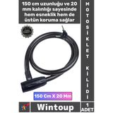 #Kilit Sağlam Halat Yüksek Güvenlikli 2 Anahtarlı Motor Tam Koruma 150 Cm 20 Mm Motosiklet Kilidi