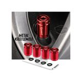 Kilitlemeli Sibop Kapağı Alyanlı Sibop Kapağı Araba Motosiklet Bisiklet Metal Sıkmalı Kırmızı 4 Lü Set 00 Şüscaroto Aksesuar