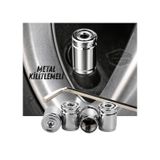 Kilitlemeli Sibop Kapağı Alyanlı Sibop Kapağı Araba Motosiklet Bisiklet Metal Sıkmalı Silver Gümüş 4 Lü Set 00 Şüscaroto Aksesuar