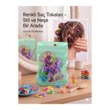 Kilitli Ambalajlı Çoklu Karma Kız Çocuk Saç Tokası Seti (Mini Lastik, Mandal ve Çıtçıt Toka) - 5 Farklı Seçenek asel w19