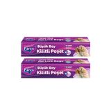 Kilitli Buzdolabı Poşet Büyük Boy 12'li 26 x 28 cm İkili Set