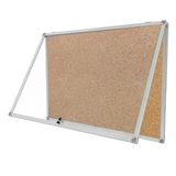 Kilitli Cam İlan Panosu 90x120cm Mantar