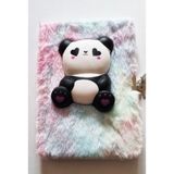 Kilitli Hatıra Defteri 3D Figürlü Peluş Günlük Anı Not Defteri 80Y A5 Çizgili - Panda