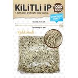 Kilitli İp Renkli Asmalı Etiket Bağlama İpi Lock String Tag Rope 1000 Adet Gold Simli-T1075
