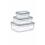 Kilitli Kapaklı Saklama Kabı 3lü Set 20x14cm - 17x12cm - 14x9cm