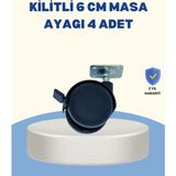 Kilitli Mobilya Tekerleği 6 cm 4’lü Kolay Kurulum - Çok Renkli