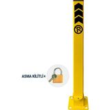Kilitli Otopark Direği 60 cm, Yatar Tip Park Bariyeri (Asma Kilit Dahil)