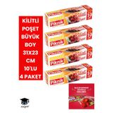 KİLİTLİ POŞET BÜYÜK BOY 31X23 CM 10'LU 4 PAKET