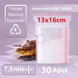 Kilitli Şeffaf Torba 13X16 Cm Aksesuar,Madeni Para,Boncuk Ve Buzdolabı Saklama Poşeti (30Adet)