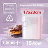 Kilitli Şeffaf Torba 17X23 Cm Aksesuar,Madeni Para,Boncuk Ve Buzdolabı Saklama Poşeti (15Adet)