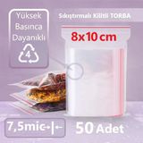 Kilitli Şeffaf Torba 8X10 Cm Aksesuar,Madeni Para,Boncuk Ve Buzdolabı Saklama Poşeti (50Adet)