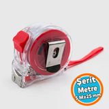 Kilitli Şerit Metre 5 Metre 25 Mm Dayanıklı Gövde Hassas Ölçüm Ev İş Ve Profesyonel Kullanım