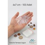 Kilitli Torba 6X7 Cm 100'Lü Kilitli Buzdolabı Poşeti Şeffaf Kilitli Poşet Kilitli Saklama Poşeti