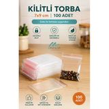 Kilitli Torba 7X9 Cm 100'Lü Kilitli Buzdolabı Poşeti Şeffaf Kilitli Poşet Kilitli Saklama Poşeti