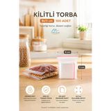 Kilitli Torba 9X11 Cm 100'Lü Şeffaf Kilitli Poşet Kına Çerez Kuruyemiş Poşeti